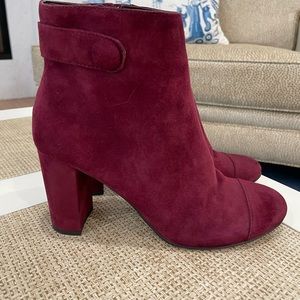 Ann Taylor Suede Boot (merlot) (red) size 8